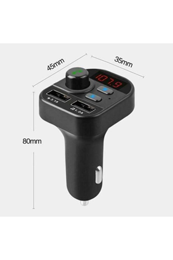 Carx9 Bluetooth Araç Kiti Fm Transmitter Çift Usb Çıkışlı Cn-41