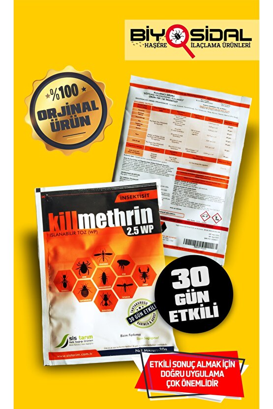 Killmethrin 2.5 Wp Akrep Ve Haşere Öldürücü 30 Gr