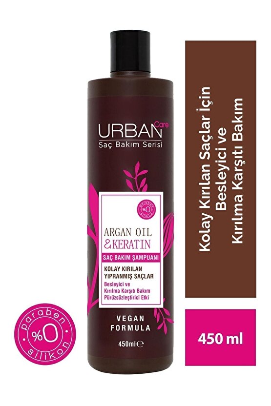 Argan Yağı Kolay Kırılan Yıpranmış Saçlara Özel Saç Bakım Şampuanı-vegan-450 Ml