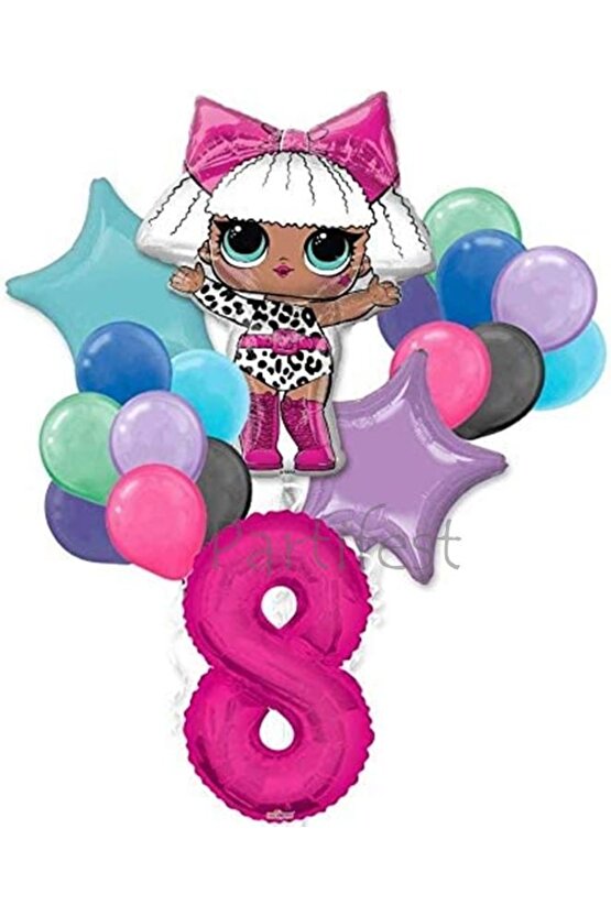 8 Yaş Balon Seti Lol Doğum Günü Parti Seti