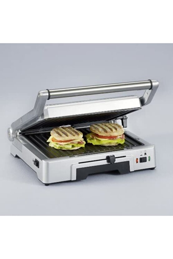 Tost Makinesi Biftek Ve Izgara Için Temas Izgarası 1.800w, Paslanmaz Çelik Fırçalanmış Gümüş