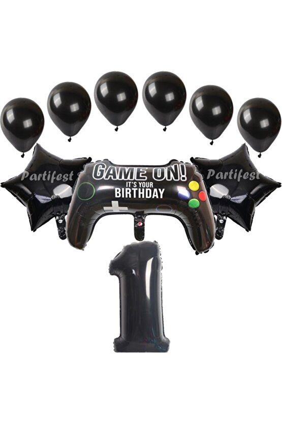 Gamer Oyuncu Oyun Konsolu Yaş Folyo Balon Seti Gamer Oyuncu Playstation Konsept Doğum Günü