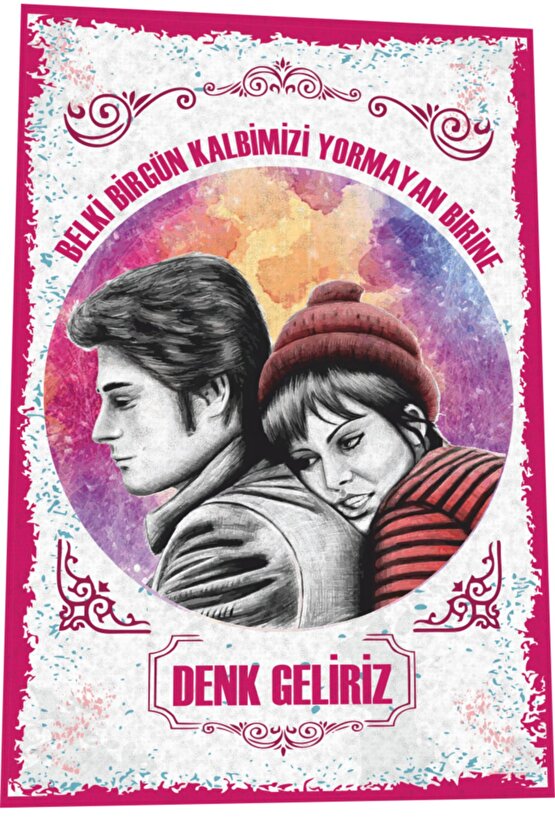 Kadir Inanır Türkan Şoray Kara Gözlüm Yeşilçam Türk Sineması Replikler Retro Ahşap Poster