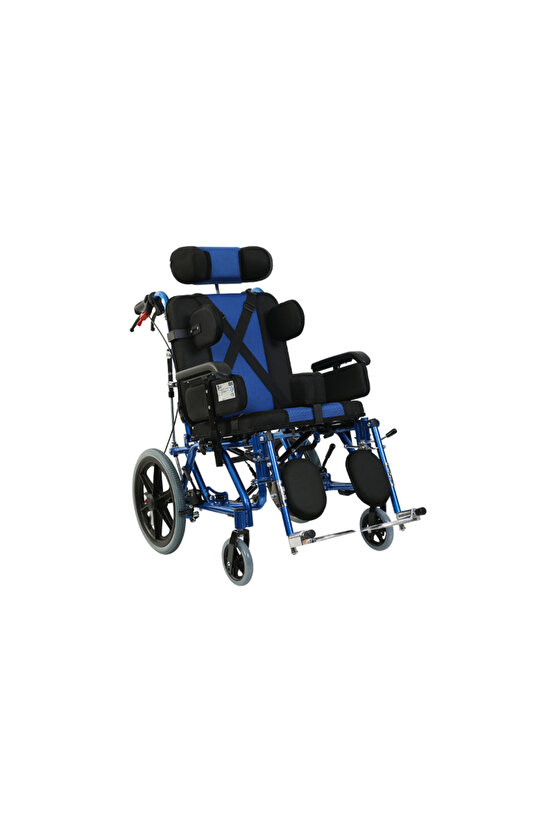 Golfi G458 Cerebral Palsy Tekerlekli Sandalye Engelli Yetişkin Tekerlekli Sandalye Mavi