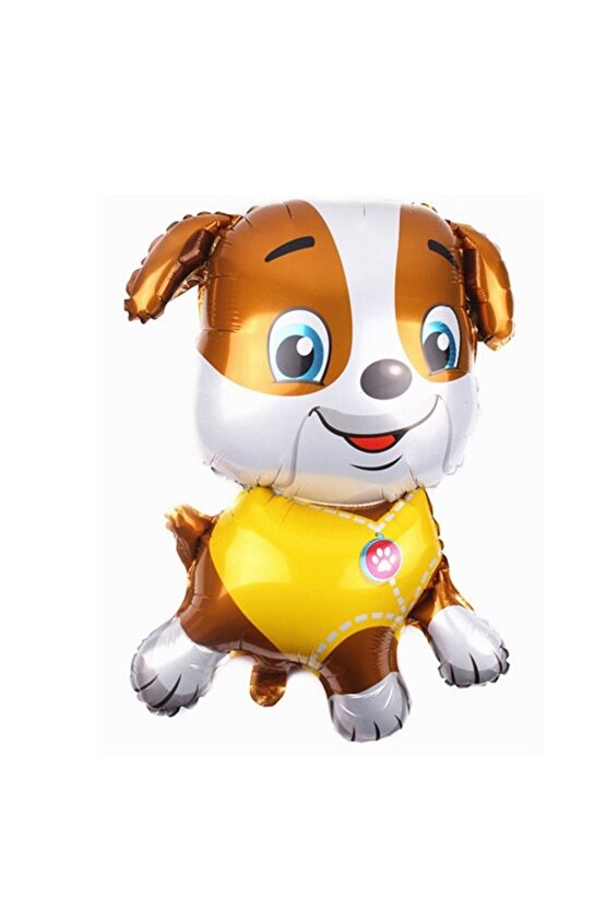 Paw Patrol Rubble Dozer Araçlı Köpek Konsept 1 Yaş Doğum Günü Parti Balon Set Paw Patrol Kemik Balon