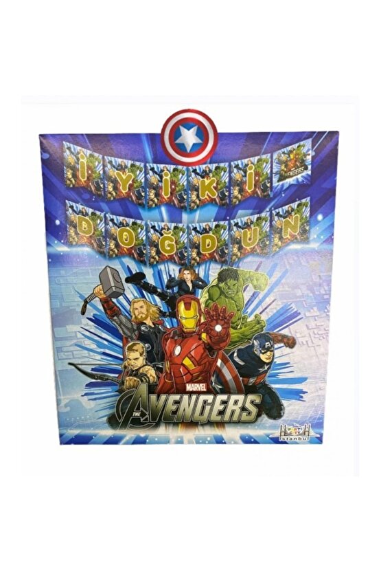 Avengers Yenilmezler İyi Ki Doğdun Banner Flama Avengers Yenilmezler Konsept Doğum Günü Malzemeleri