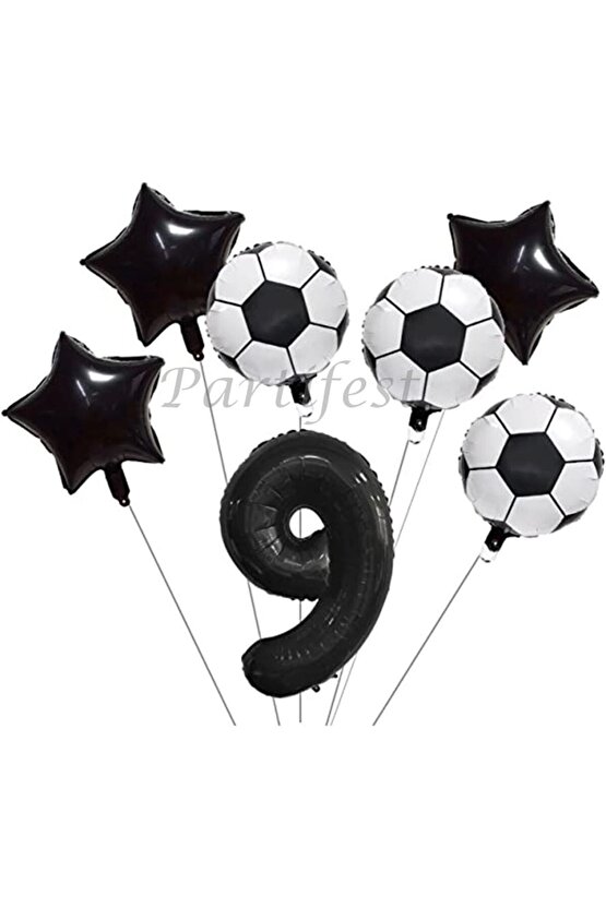 Futbol Konsept 9 Yaş Balon Set Maç Konsept Doğum Günü Set Yaş Balon Set