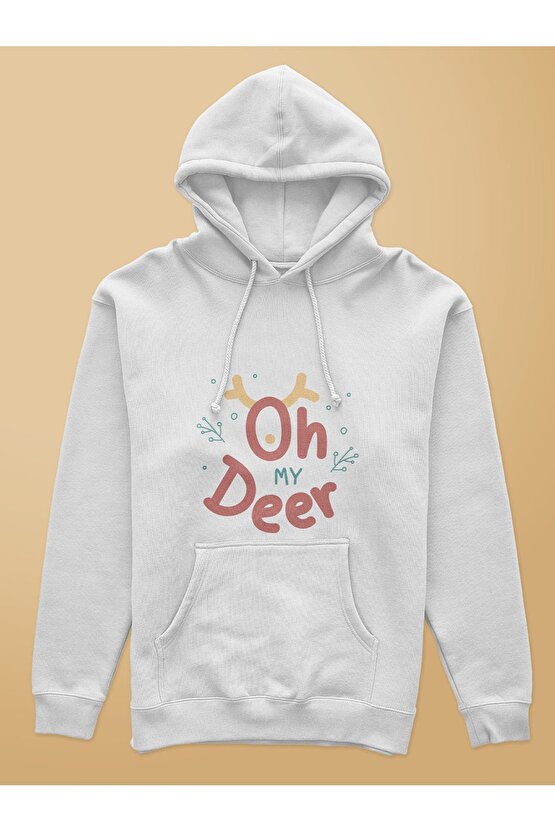 My Deer Yılbaşı Christmas Temalı Esprili Baskılı 2 Iplik Sweatshirt Hoodie