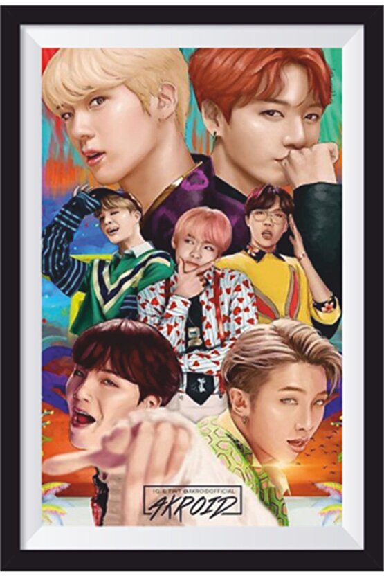 K-pop Bts Çerçeve Görünümlü Ahşap Poster-2