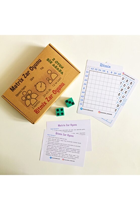 Ritmix Ve Matrix Zar Oyunları - 2 Oyun Bir Arada - Matematik Işlem Akıl Zeka Eğitici Eğlenceli Oyun