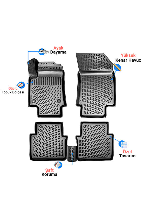 Citroen C5 2015 Araca Özel Üretim 3D Havuzlu Paspas ve Bagaj Havuzu