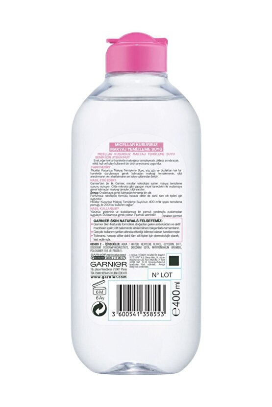 Micellar Kusursuz Makyaj Temizleme Suyu 400 Ml 3600541358553 