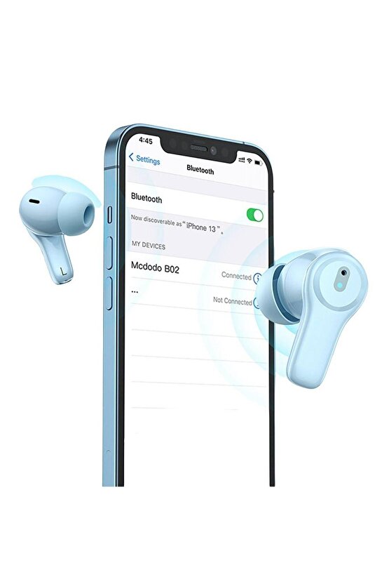 Hp-8042 Suya Dayanıklı Bluetooth 5.1 Kablosuz Tws Kulaklık Mavi