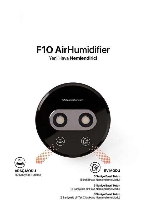 ARENİST H2o Humidifier 380 ml F10 Hava Nemlendiricisi Buhar Makinesi Ve Aroma Difüzörü