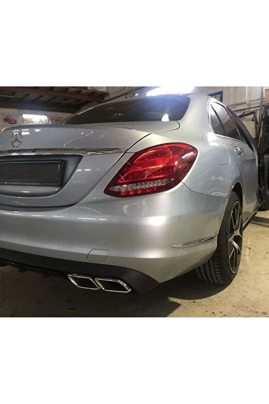 Mercedes W205 C63 Arka Tampon Difüzör Ve Egzoz Ucu Standart Tampon Uyumlu