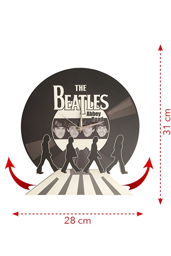 Beatles Dekoratif Sarkaçlı Duvar Saati