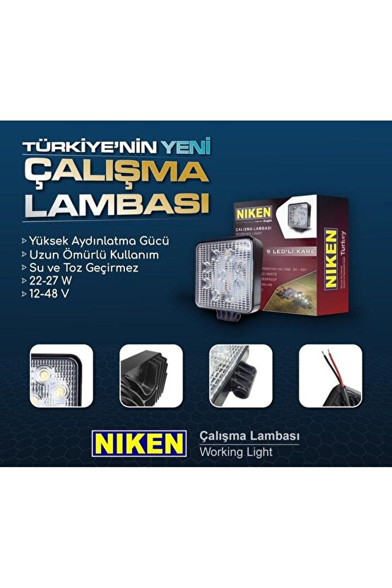 Çalışma Lambası Ledli Yuvarlak 22-27w 9 Ledli