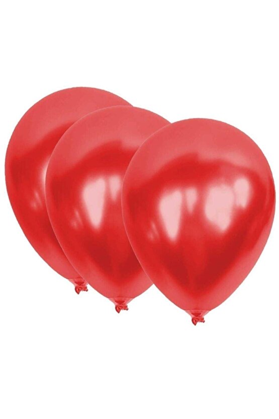 Kırmızı Metalik Balon 12 Inç 10 Lu Paket