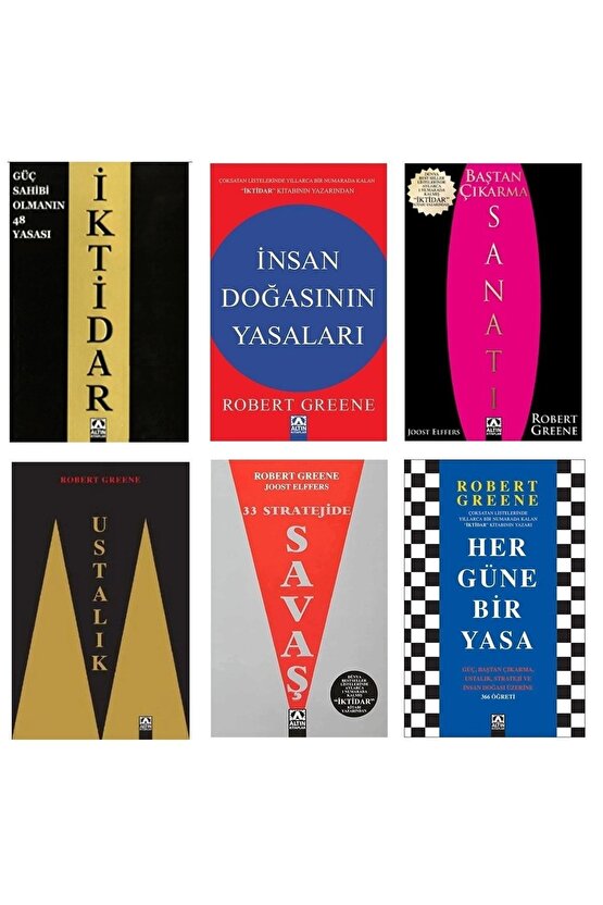 Robert Greene 6 Kitaplık Tam Set ( İktidar # Ustalık # 33 Streteji # Baştan Çıkarma Sanatı....)