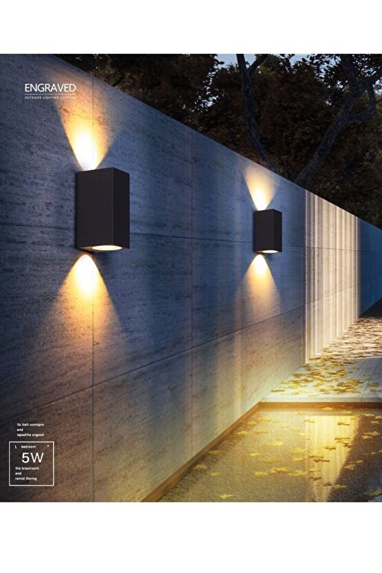 Gün Işığı Led Çift Yönlü Iç Ve Dış Mekan Bahçe Teras Duvar Apliği