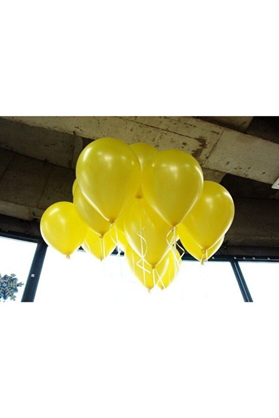 Metalik Balon 12  Inç Sarı Renk 25 Adet
