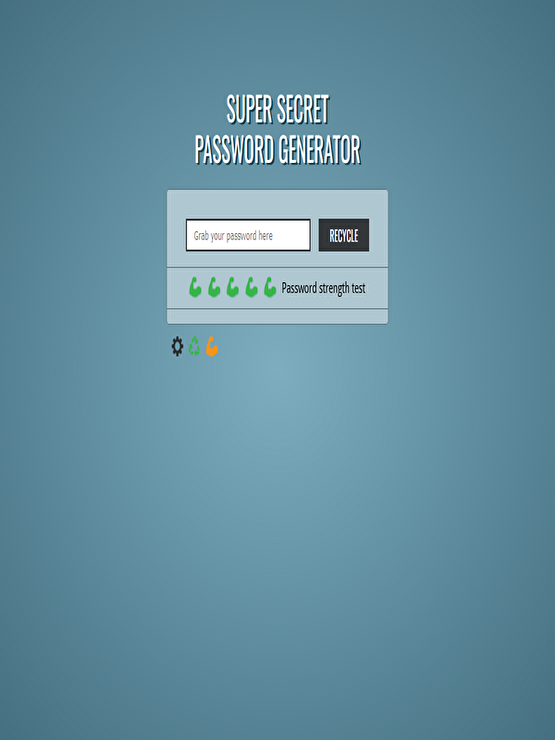 SUPER SECRET PASSWORD GENERATOR