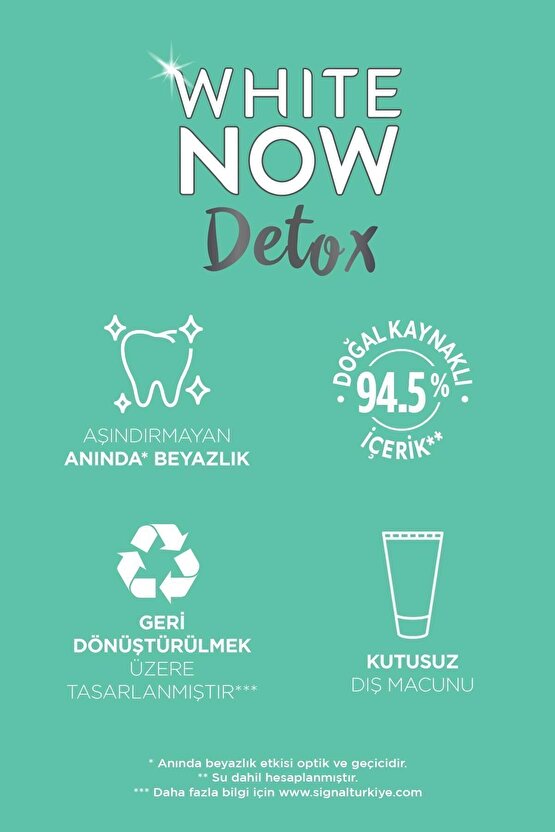 White Now Detox Kil Minerali & Aktif Karbon Diş Macunu 75 ml X2 