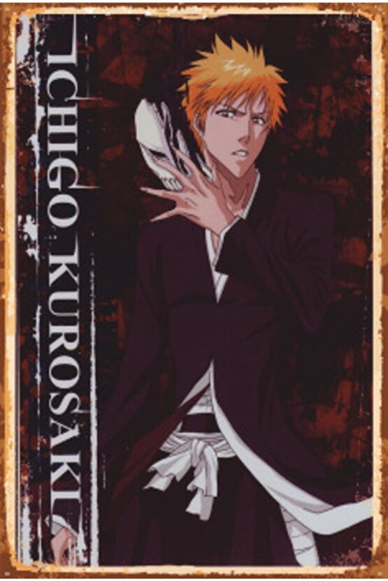 Ichigo Kurosaki Anime Retro Ahşap Poster 750