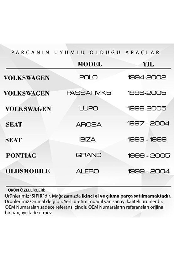 Volkswagen, Audi, Seat Için Ön Kapı Cam Kriko Klipsi- Sağ