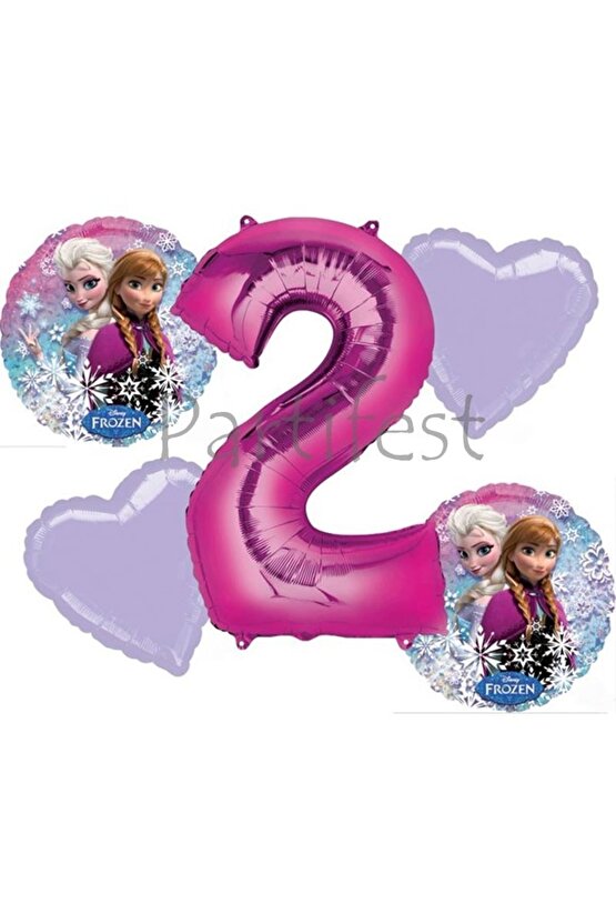 Frozen Balon Set Karlar Ülkesi Folyo Balon Set Konsept Doğum Günü Set 2 Yaş Balon