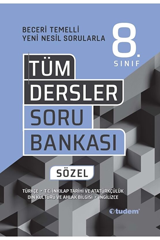 Tudem 8. Sınıf Tüm Dersler Beceri Temelli Soru Bankası Sözel