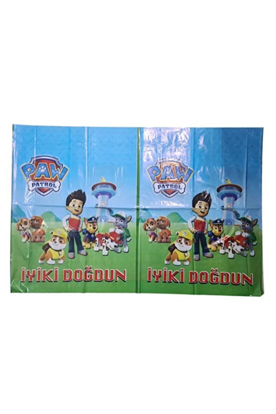 Paw Patrol Plastik Masa Örtüsü 120x180 cm Paw Patrol Konsept Doğum Günü Malzemeleri