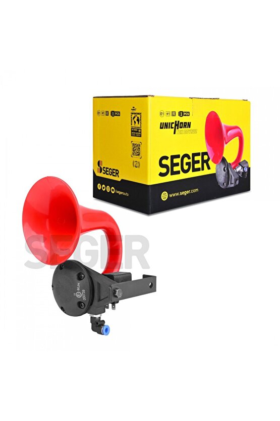 Seger 80jh tek boynuz havalı korna 24volt unichorn kırmızı