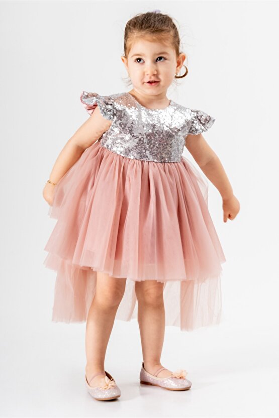 Bebek Kız Çocuk Doğum Günü Parti Düğün Elbise Tüllü Tütü Astarlı Çocuk Giyim Bebek Giyim Kız Bebek