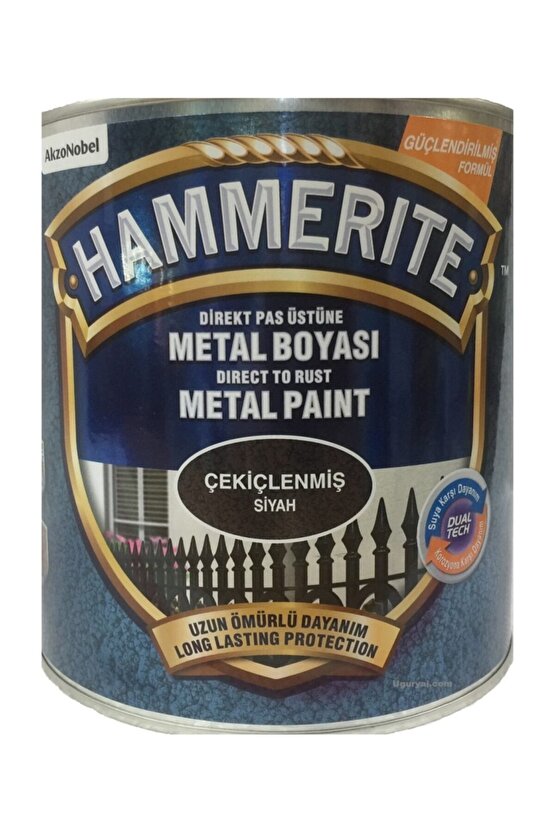 Hammerite Direkt Pas Üstü Çekiçlenmiş Metal Boya -SİYAH 0,75 Kg