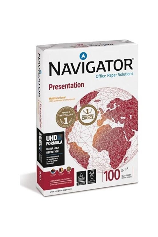 Navigator Fotokopi Kağıdı Gramajlı Laser-copy-ınkjet Presentation 500 Lü A4 100 Gr Beyaz