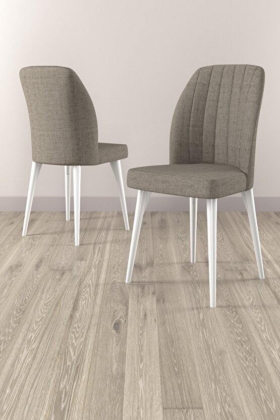Elis Beyaz Mermer Desen 80x132 Açılabilir Mutfak Masası Takımı 4 Adet Sandalye