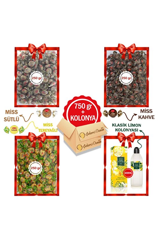 Avantaj Paketi Misbon Kolisi Kolonya-sütlü 250 Gr- Tereyağlı 250 Gr- Kahveli 250 Gr-400 ml Est