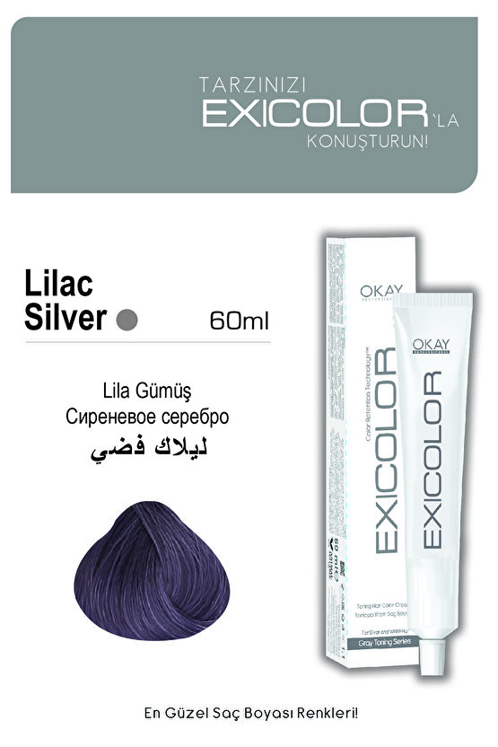 Exicolor  Lila Gümüş 60 ml 2 li Saç Boyası