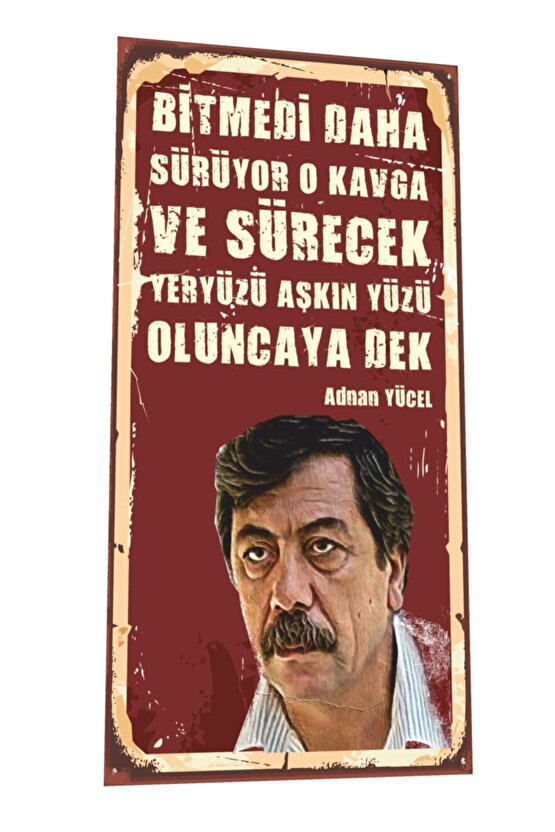 Adnan Yücel Mini Retro Ahşap Poster