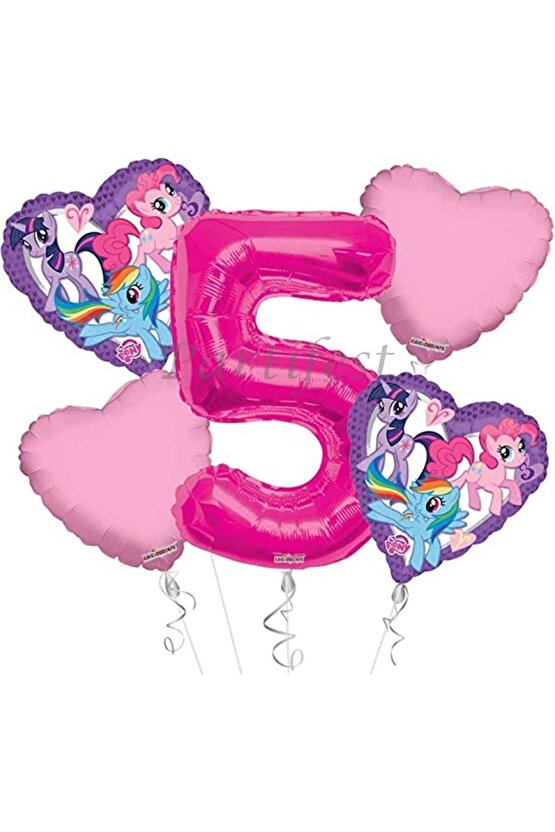 My Little Ponny 5 Yaş Balon Set Balon Folyo Set My Little Ponny Konsept Doğum Günü Set Yaş Balon