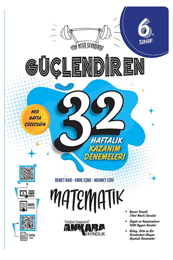 6.Sınıf Tüm Dersler Güçlendiren 32 Haftalık Kazanım Denemeleri Modüller Set