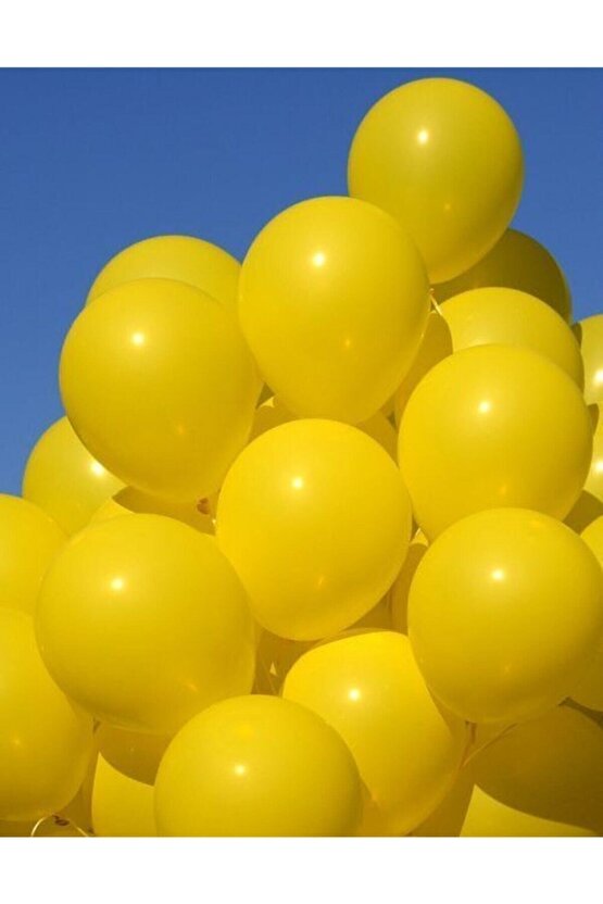 100 Adet Metalik Sarı Balon