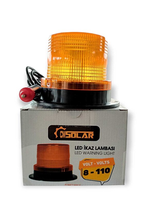 CMSOLAR MIKNATISLI LED ÇAKAR Tepe-İkaz Lambası 8 Volt - 110 Volt Arası