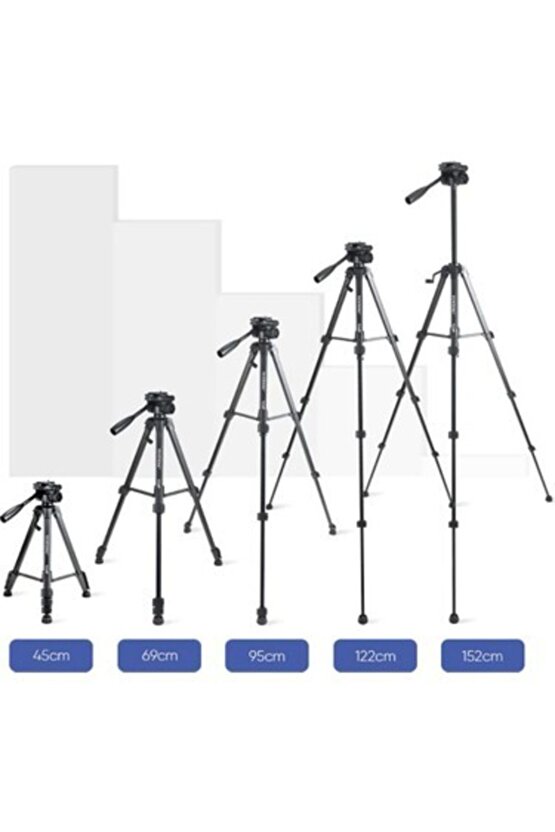 146 cm Profesyonel Tripod Telefon Ve Dslr Kamera Için Bluetooth Kumandalı Tripod