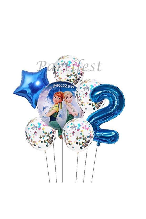 Frozen Balon Set Karlar Ülkesi Folyo Balon Set Konsept Doğum Günü Set 2 Yaş Balon