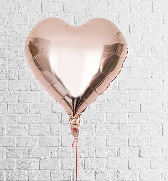Rose gold kalp folyo balon 18 inç 45 cm 1 adet