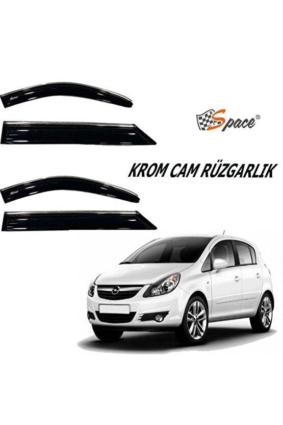 Opel Corsa C Krom Cam Rüzgarlığı 1.2mm 4lü  Caru452