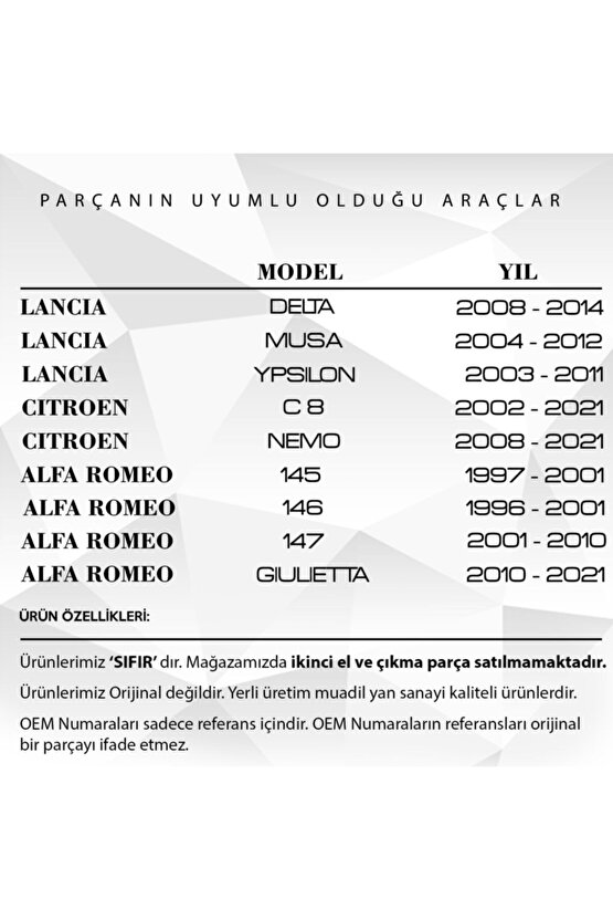 Lancia, Citroen, Alfa Romeo Için Radyatör Yedek Su Depo Kapağı 1.4 Bar