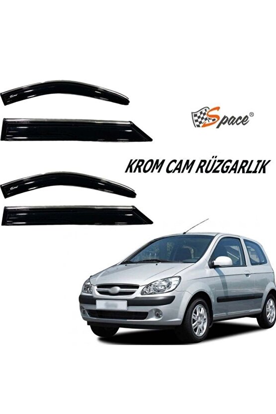 Hyundai Getz Krom Cam Rüzgarlığı 1.2mm 2002 4lü  Caru447